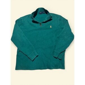 Polo Ralph Lauren Mens Quarter Zip Pullover Sweater Emerald Green Heather Large